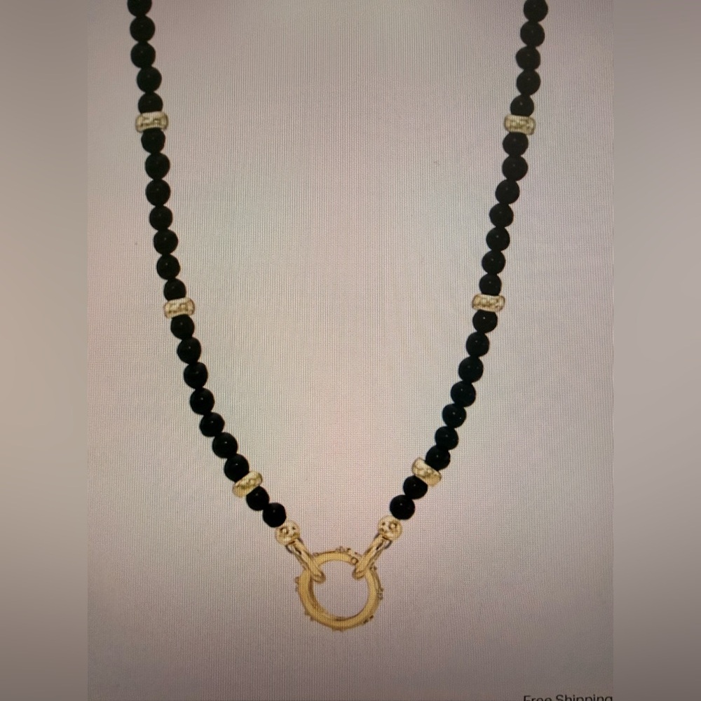 Zoe Lev Custom Black Onyx Necklace Diamond Dagger charm & enhancer Brand New 🆕 - Picture 10 of 10
